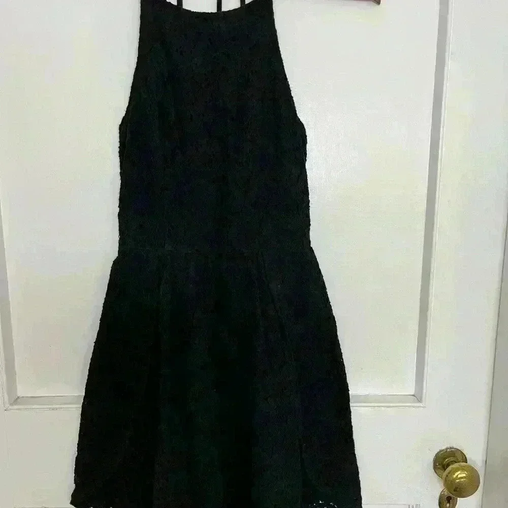 Abercrombie  & Fitch Lacey Black Dress Size Xs - Picture 4 of 7